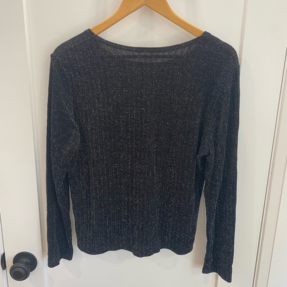 3/$12 Black sparkly long sleeve top - Picture 2 of 5